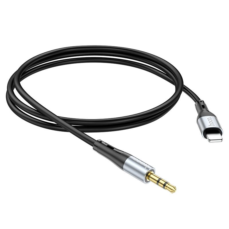 Аудiокабель HOCO UPA22 iP to 3.5mm male, silicone, 1m, Black