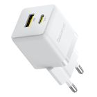 Мережевий зарядний пристрій Baseus Palm Fast Charger C+U 30W EU Moon White