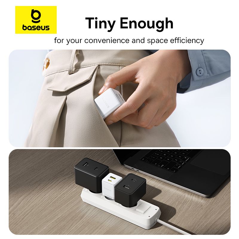 Мережевий зарядний пристрій Baseus Palm Fast Charger C+U 30W EU Moon White