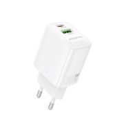 Мережевий зарядний пристрій BOROFONE BN29 Fuente PD30W+QC3.0 charger (EU) White