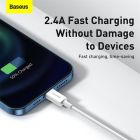 Кабель Baseus Superior Series Fast Charging Data Cable USB to iP 2.4A 0.25m White