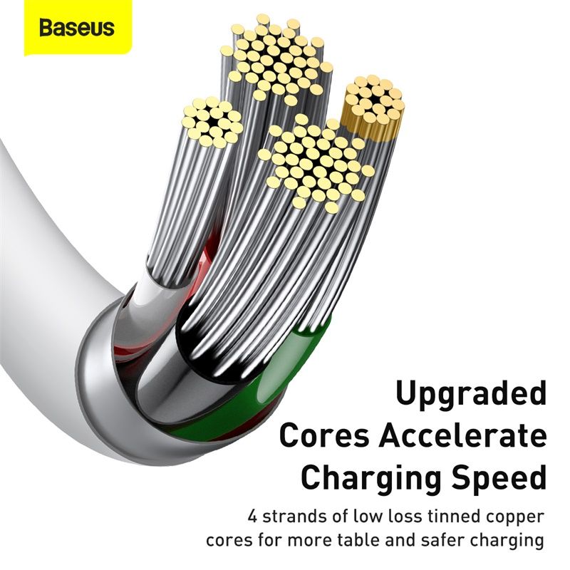 Кабель Baseus Superior Series Fast Charging Data Cable USB to iP 2.4A 0.25m White