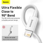 Кабель Baseus Superior Series Fast Charging Data Cable USB to iP 2.4A 0.25m White