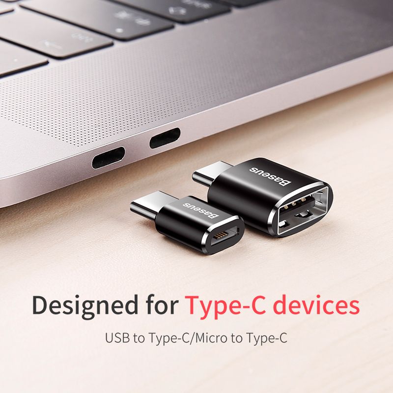 Адаптер Baseus Micro Female To Type-C Male Adapter Converter Black