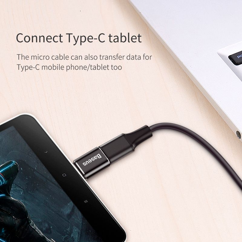 Адаптер Baseus Micro Female To Type-C Male Adapter Converter Black