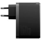 Мережевий зарядний пристрій з кабелем Baseus GaN5 Pro Digital Fast Charger 2C+U 160W Cluster Black (With Superior Charging Data Cable C to С)