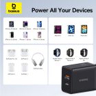 Мережевий зарядний пристрій Baseus Cube Fast Charger C+U 30W EU Cluster Black