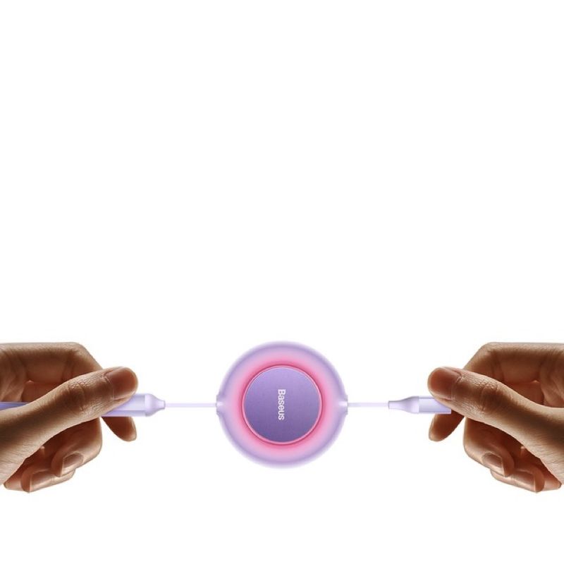Кабель Baseus Bright Mirror 2 Series Retractable 3-in-1 Fast Charging  Data Cable Type-C to M+L+C 100W 1.1m Purple