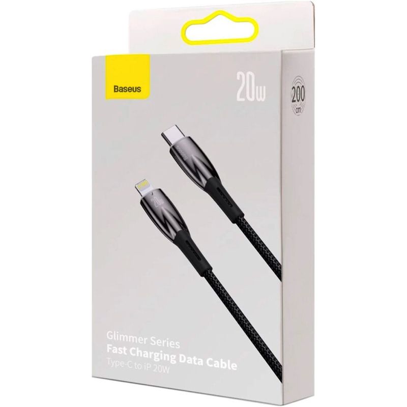 Кабель Baseus Glimmer Series Fast Charging Data Cable Type-C to iP 20W 2m Black