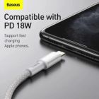 Кабель Baseus High Density Braided Fast Charging Data Cable Type-C to iP PD 20W 2m White