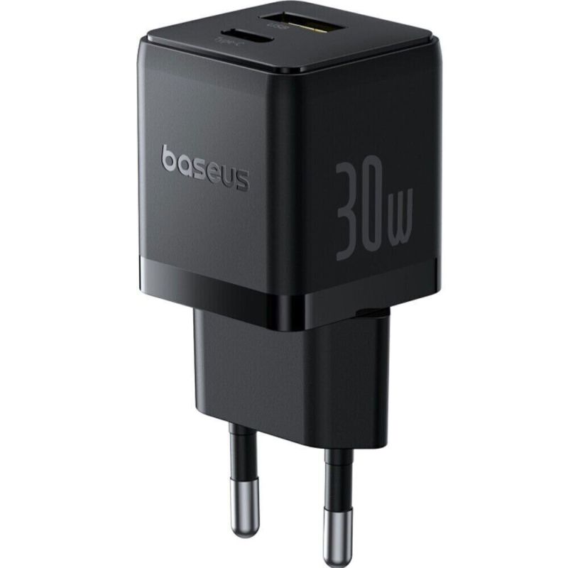Мережевий зарядний пристрій Baseus Palm Fast Charger C+U 30W EU Cluster Black