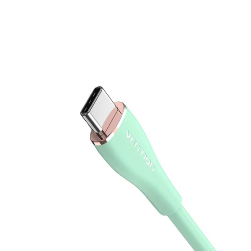 Кабель Vention USB 2.0 C Male to C Male 5A Cable 1.5M Light Green Silicone Type (TAWGG)