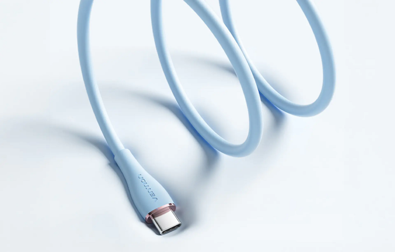 Кабель Vention USB 2.0 C Male to C Male 5A Cable 1.5M Light Blue Silicone Type (TAWSG)