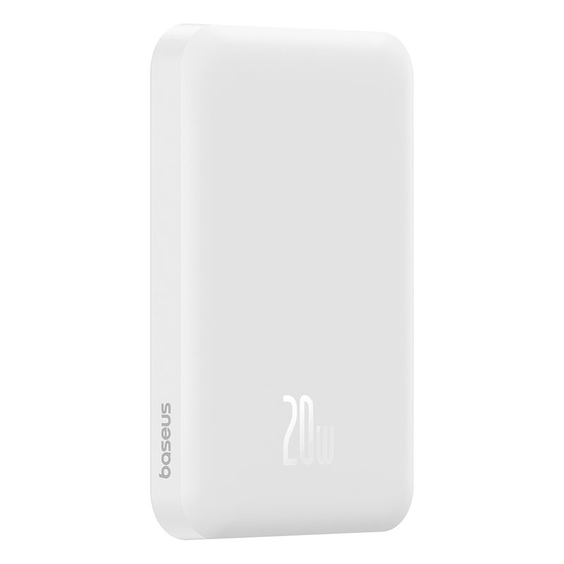 Зовнішній акумулятор Baseus Magnetic Mini Wireless Fast Charge Power Bank 5000mAh 20W Stellar White（With Simple Series Charging Cable Type-C to Typ