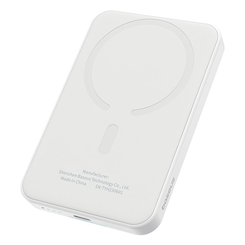 Зовнішній акумулятор Baseus Magnetic Mini Wireless Fast Charge Power Bank 5000mAh 20W Stellar White（With Simple Series Charging Cable Type-C to Typ