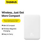 Зовнішній акумулятор Baseus Magnetic Mini Wireless Fast Charge Power Bank 5000mAh 20W Stellar White（With Simple Series Charging Cable Type-C to Typ