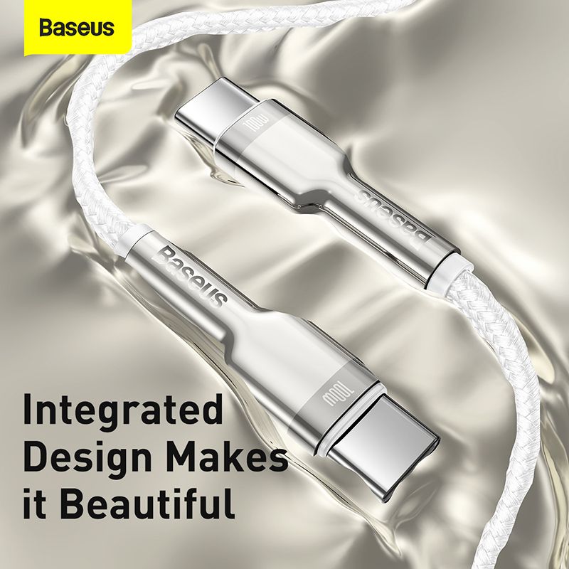 Кабель Baseus Cafule Series Metal Data Cable Type-C to Type-C 100W 2m White