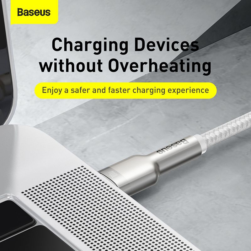 Кабель Baseus Cafule Series Metal Data Cable Type-C to Type-C 100W 2m White
