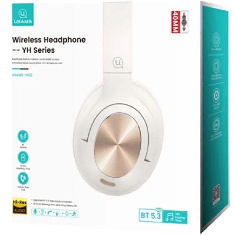 Бездротові накладні навушники USAMS-YH21 Wireless Headphone-- YH Series BT5.3 beige