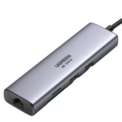 USB-хаб UGREEN CM512 USB-C to 2*USB3.0+HDMI+RJ45+SD&amp;TF +PD port Converter