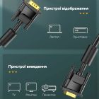 Кабель Vention VGA(3+6) Male to Male Cable with ferrite cores 5M Black (DAEBJ)