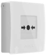Бездротова програмована кнопка з механізмом скидання Ajax ManualCallPoint Jeweller White