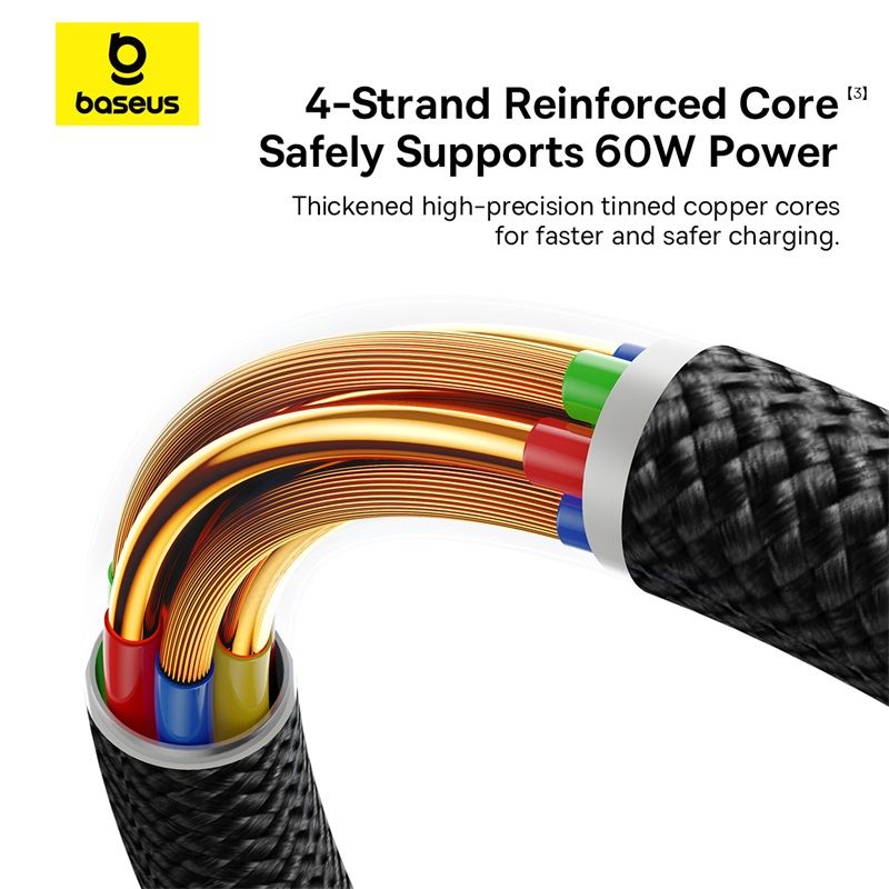Кабель Baseus Dura Series Fast Charging Cable USB to Type-C 60W 2m Gold+Black