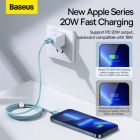 Кабель Baseus Gem Fast-Charging Data Cable USB-C to iP 20W 1m Galaxy Blue