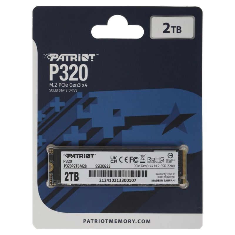 Накопичувач SSD M.2 Patriot P320 2TB NVMe 2280 Gen3.0 x4 3D TLC