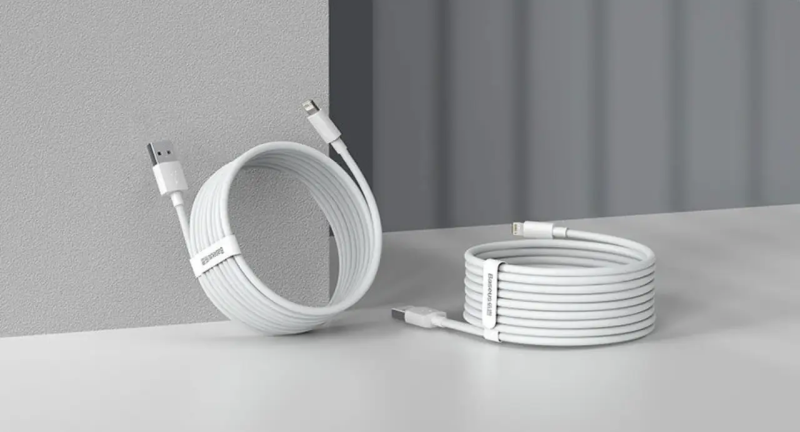 Кабель Baseus Simple Wisdom Data Cable Kit USB to iP 2.4A (2PCS/Set）1.5m White