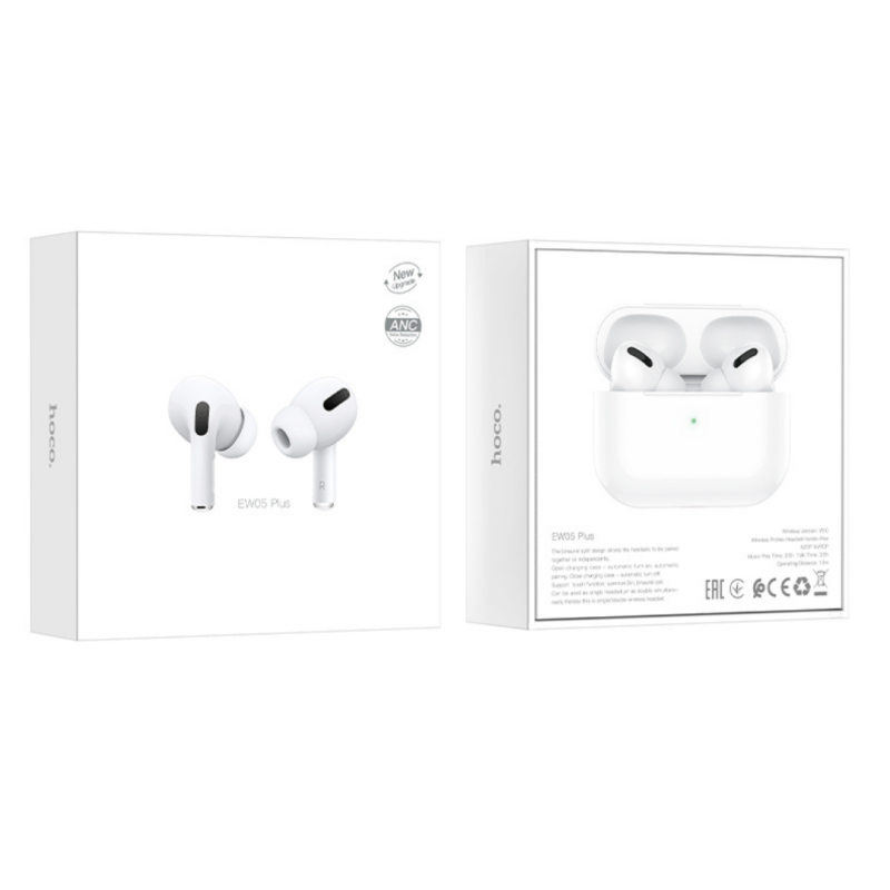 Бездротові навушники HOCO EW05 Plus Active noise cancelling true wireless BT headset White