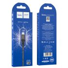 Кабель HOCO X50 USB to iP 2.4A, 1m, nylon, aluminum connectors, Black