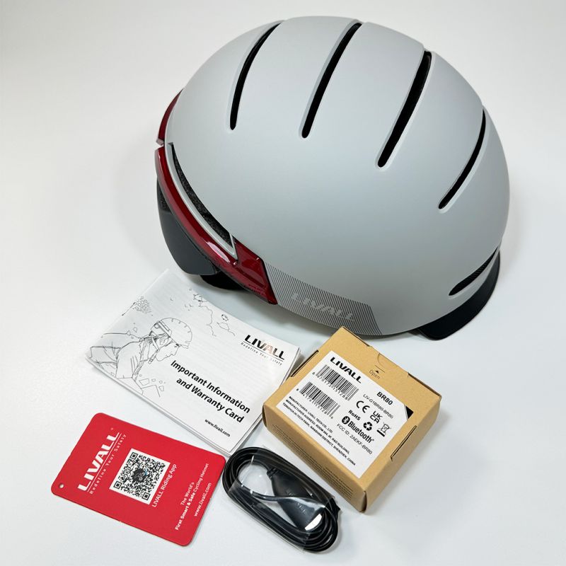 Захисний шолом Livall BH51M NEO (L) Sandstone Grey (57-61см), акустика, мікрофон, сигнали поворотів та стопів, додаток, пульт BR80, Bluetooth