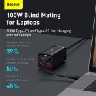 Мережевий зарядний пристрій Baseus GaN3 Pro Desktop Fast Charger 2U+2C 100W EU Black