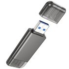 USB-хаб HOCO HB39 USB/Type-C 3.0 high-speed card reader Metal Gray