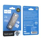 USB-хаб HOCO HB39 USB/Type-C 3.0 high-speed card reader Metal Gray
