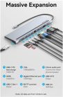 USB-хаб Vention Multi-function USB-C to HDMI/VGA/USB-C Gen 1/USB 3.0x2/USB 2.0/RJ45/SD/TF/TRRS 3.5mm/PD Docking Station 0.25m