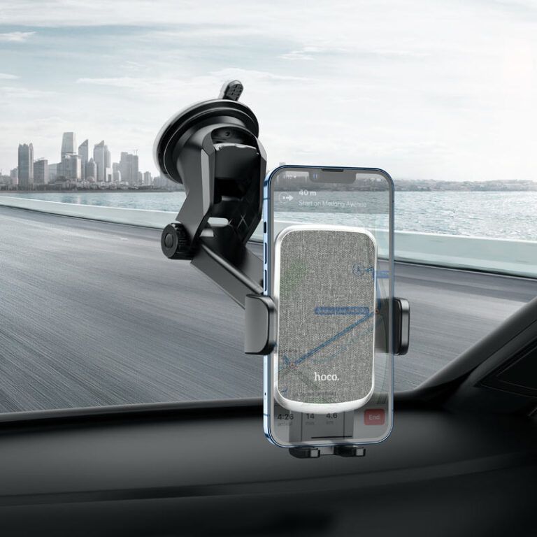 Автотримач для телефона HOCO CA95 Polaris push-type telescopic suction cup car holder Black