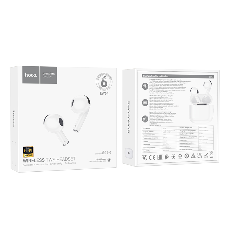 Бездротові навушники HOCO EW64 True wireless stereo headset White