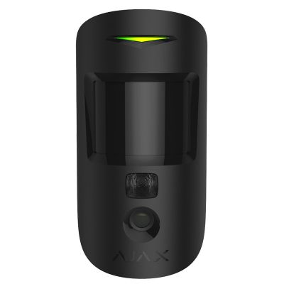 Бездротовий датчик руху Ajax HDR MotionCam (PhOD) з підтримкою фотоверифікації тривог, функцій «Фото за запитом» і «Фото за сценарієм» Black (MotionCam (PhOD))