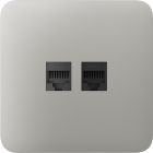 Передня панель для вбудованої інтернет-розетки Ajax SoloCover (LAN) Oyster (126193.317.OY)