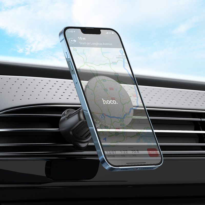 Автотримач для телефона HOCO H12 Fine jade ring magnetic car holder(air outlet) Black