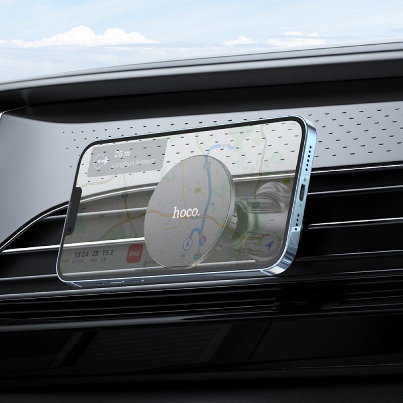 Автотримач для телефона HOCO H12 Fine jade ring magnetic car holder(air outlet) Black