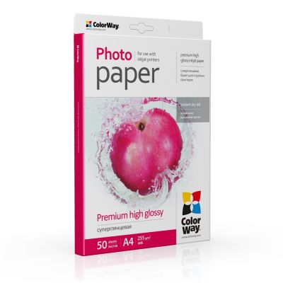 Фотопапір ColorWay A4 255г superglossy, 50c (PSG255050A4)