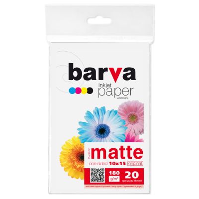 Фотопапір Barva 10x15, 180 g/m2, matt, 20арк (A180-257)