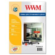 Плівка для друку WWM A3, Transparent, 150мкм, 20ст, самоклейка (FS150INA3.20)