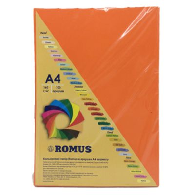 Папір Romus A4 160 г/м2 100sh Orange (R50201)