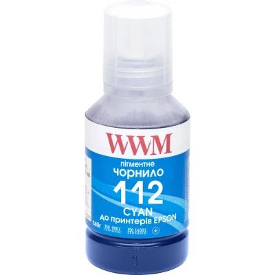 Чорнило WWM Epson L11160/6490 №112 140г Cyan pigmented (E112CP)