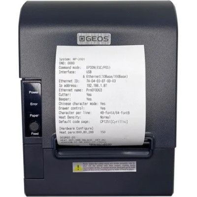 Принтер чеків Geos RP3101 з розділювачем 58-80мм, USB, Ethernet (RP3101 divider 58/80)