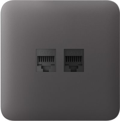 Передня панель для вбудованої інтернет-розетки Ajax SoloCover (LAN) Grey (126190.317.GR)